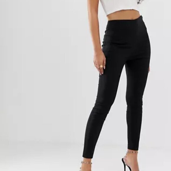 ASOS DESIGN pant Size 2 skinny high waist black - Picture 2 of 8
